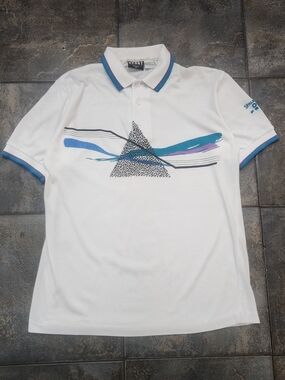 Vintage 90s Spalding Pro Sport Men's Medium Golf Tennis Preppy Polo Shirt